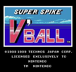 Super Spike V'Ball (USA) Title Screen